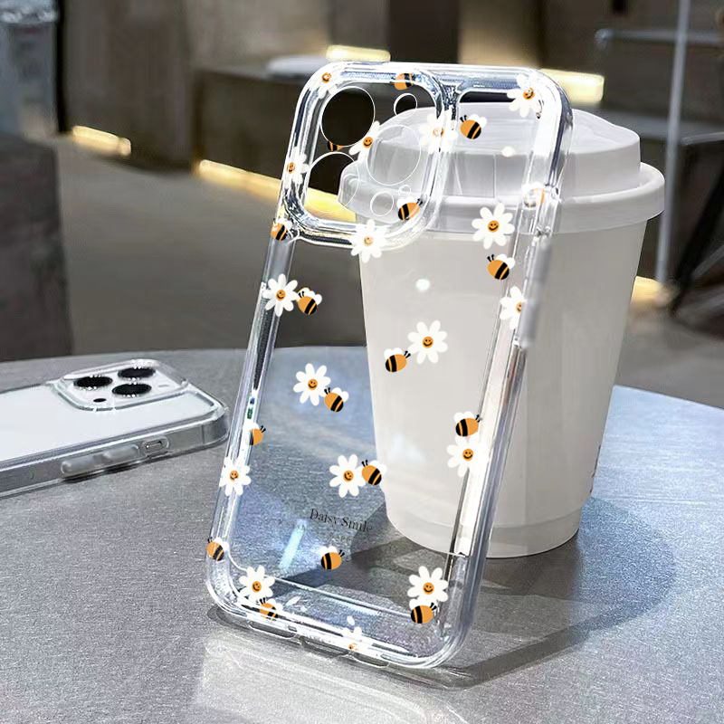 Phone Cases Trendy - Trendy Daisy Bee Floral Clear Phone