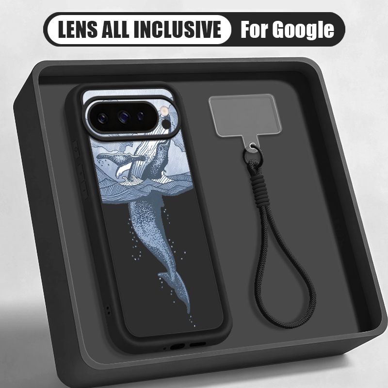 Phone Cases With Straps - Humpback Whale Print Wrist Strap Lanyard