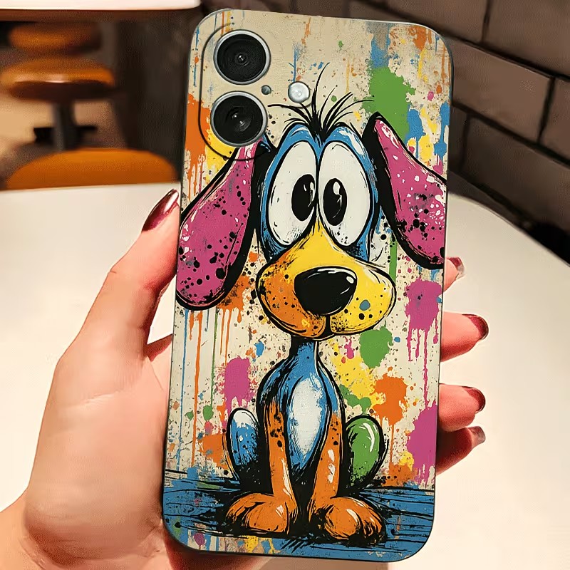 Phone Cases Online - Graffiti Colored Puppy TPU Phone Case