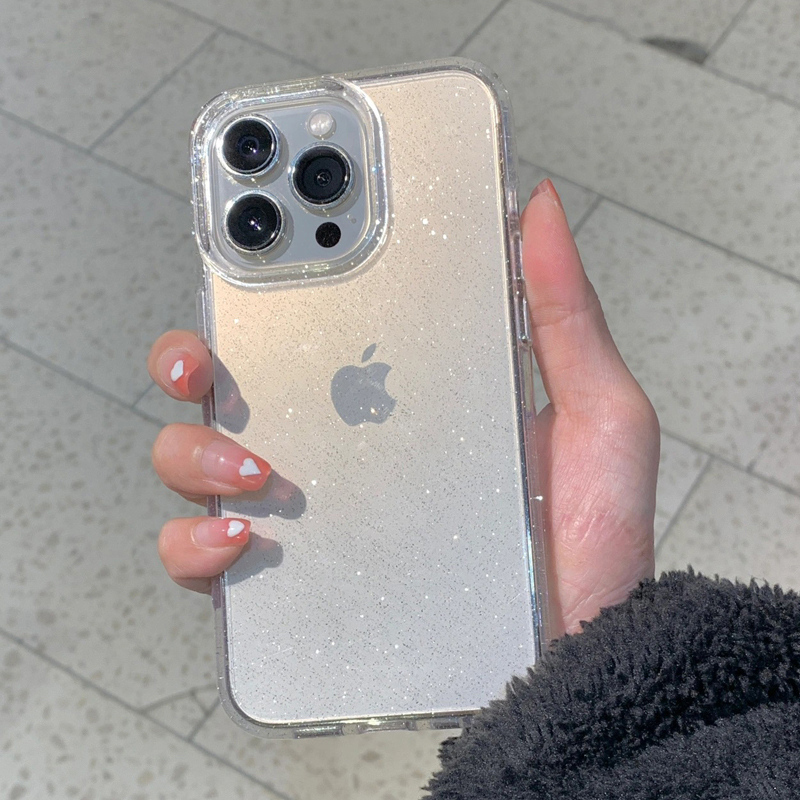 Phone Cases Online - Transparent Simple Glitter Phone Case For