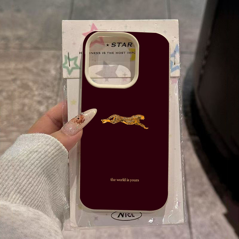 Phone Cases Trendy - Minimalist Leopard Running Pattern Phone Case