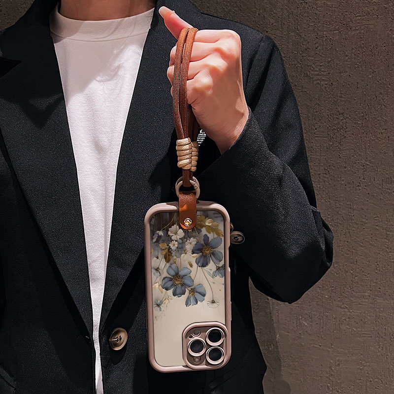 Blue Flower Lanyard Strap Rope - Phone Cases With Straps 评论和价格