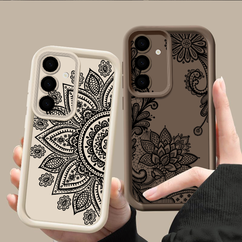 Retro Flower Totem Pattern Cas - Phone Cases Galaxy A17 评论和价格