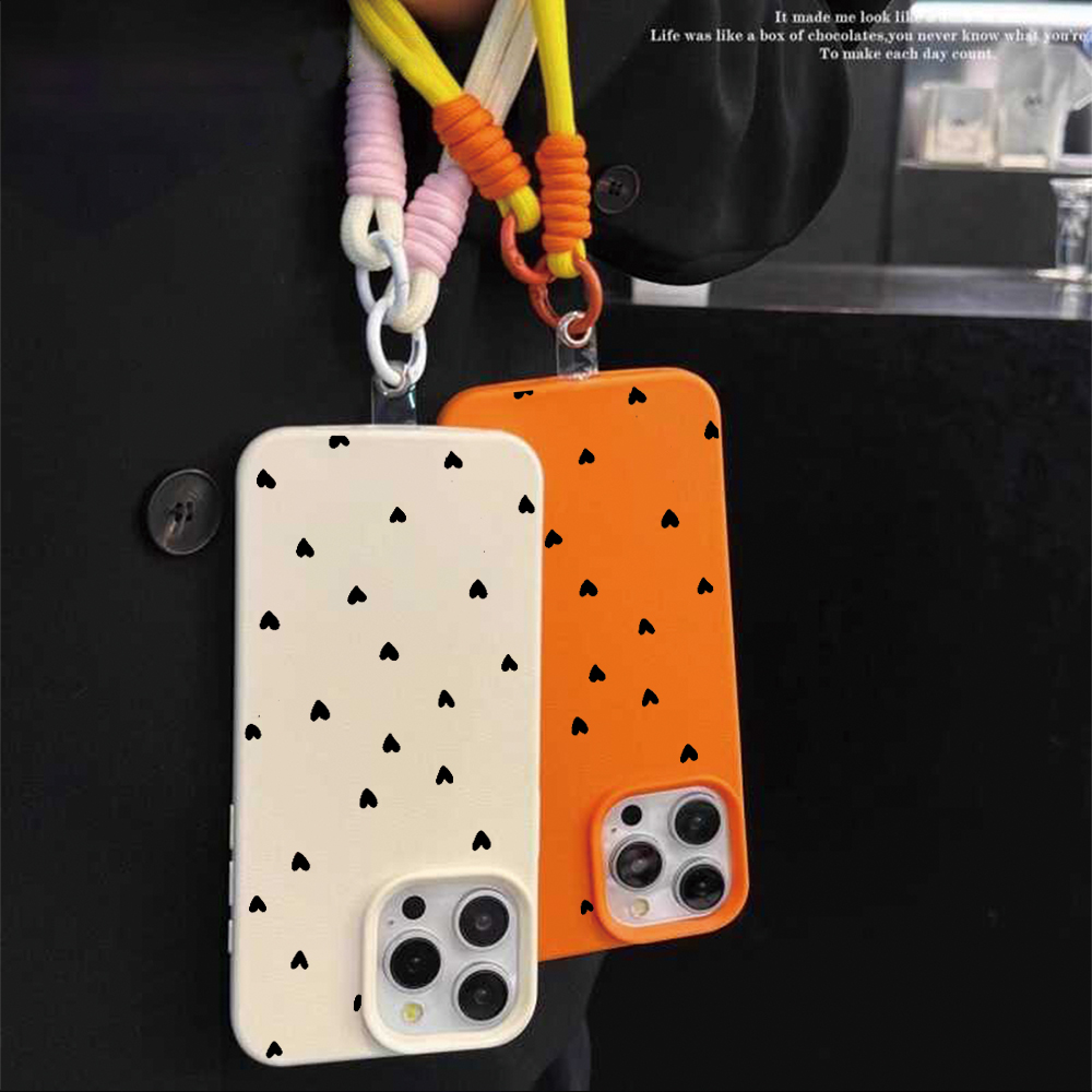 Black Heart Strap Rope Phone C - Phone Cases With Straps 评论和价格