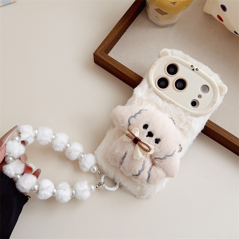 3D Cartoon Bowknot Puppy Warm  - Phone Cases Iphone 17 Pro 评论和价格