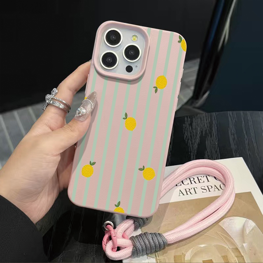 Striped Lemon Hand Wrist Strap - Phone Cases With Straps 评论和价格