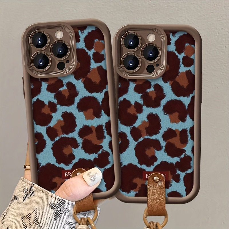 Retro Blue Leopard Lanyard Str - Phone Cases With Straps 评论和价格