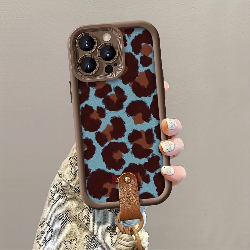 Retro Blue Leopard Lanyard Str - Phone Cases With Straps 评论和价格