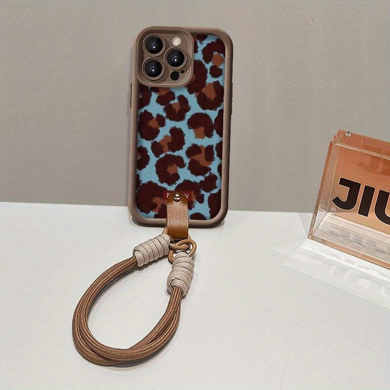 Retro Blue Leopard Lanyard Str - Phone Cases With Straps 评论和价格