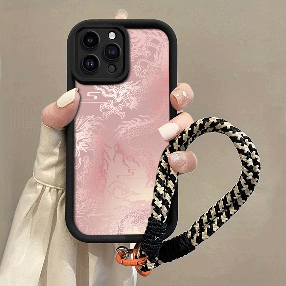 Pale White Dragon Pattern Stra - Phone Cases With Straps 评论和价格