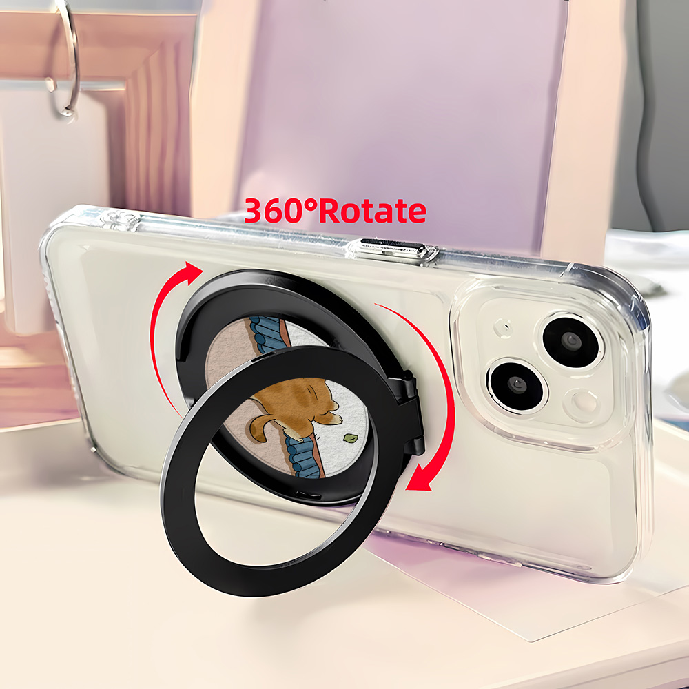 Cartoon Cat Finger Grip Univer - Phone Cases Heavy Duty 评论和价格