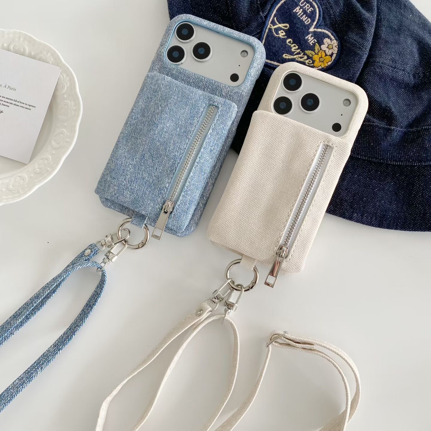 Jeans zipper money wallet card - Phone Cases With Wallet 评论和价格