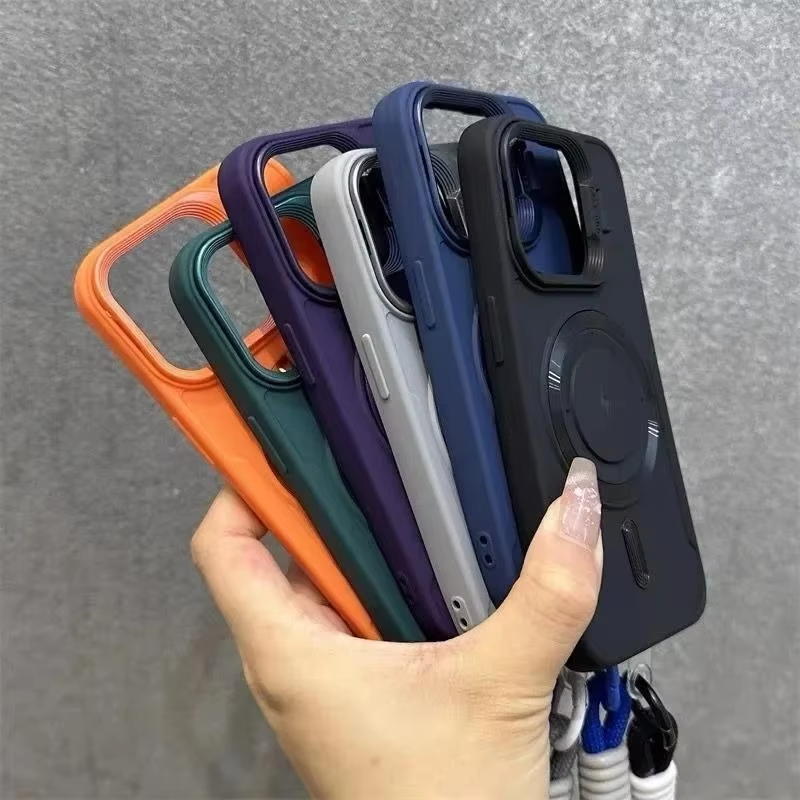 Fold Lens Stand Magnetic Case  - Phone Cases With Straps 评论和价格