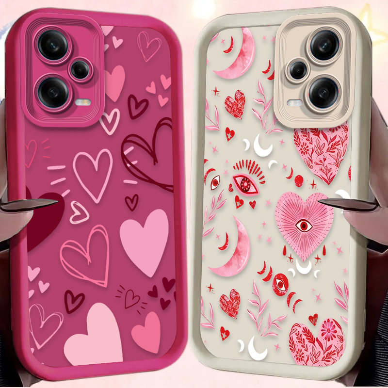 Pink Heart-shaped Phone Case f - Phone Cases Redmi 评论和价格