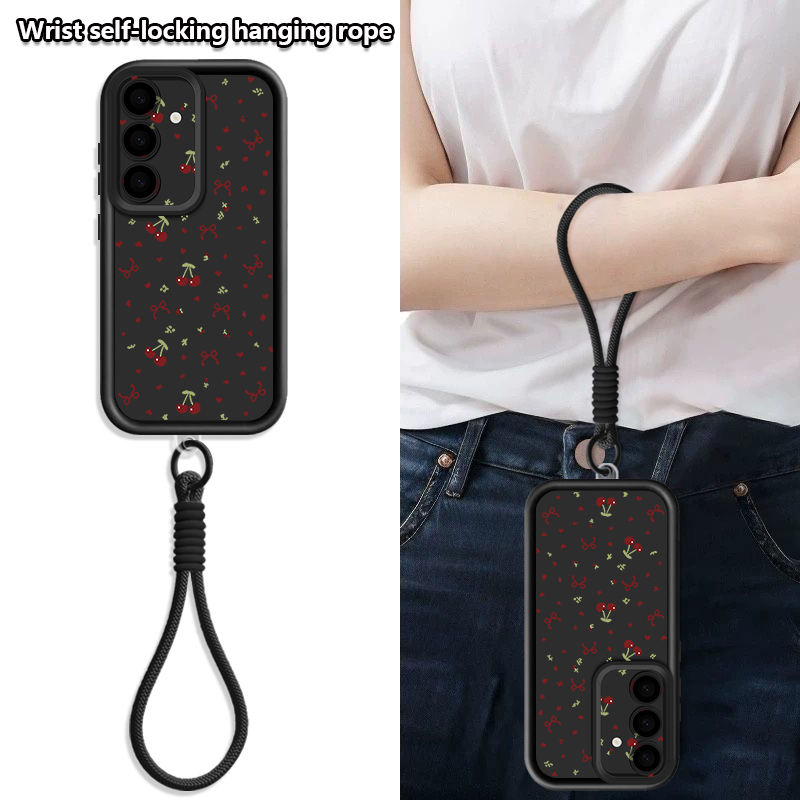 Little Cherry Pattern Lanyard  - Phone Cases With Straps 评论和价格