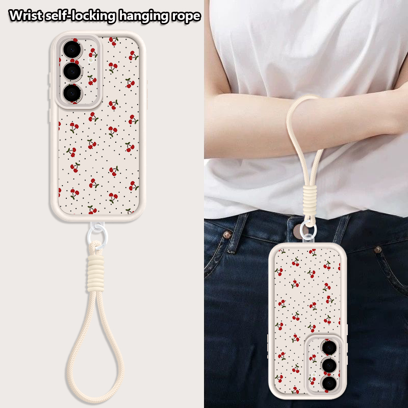 Little Cherry Pattern Lanyard  - Phone Cases With Straps 评论和价格