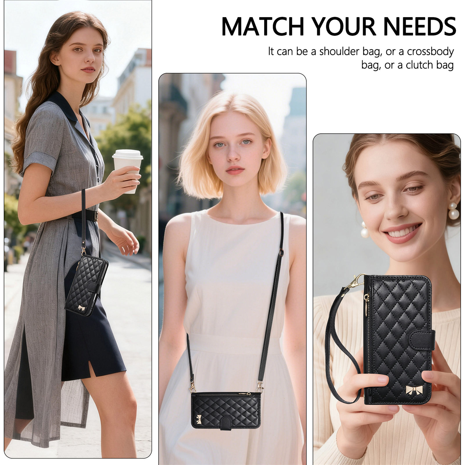 PU Leather Zipper Crossbody Fl - Phone Cases With Wallet 评论和价格
