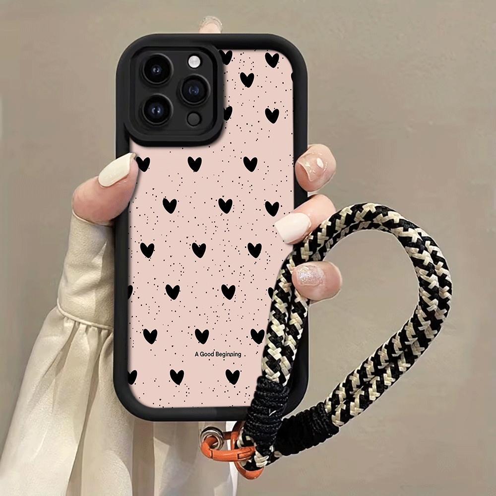 Ink Splattered Black Heart Han - Phone Cases With Straps 评论和价格