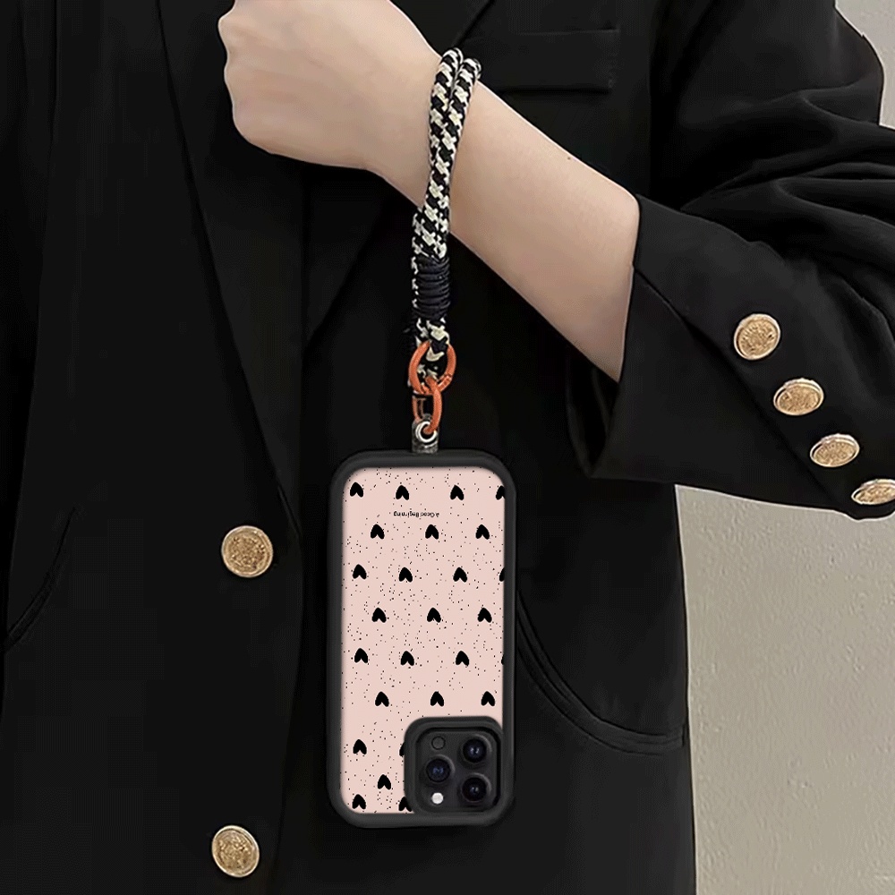 Ink Splattered Black Heart Han - Phone Cases With Straps 评论和价格