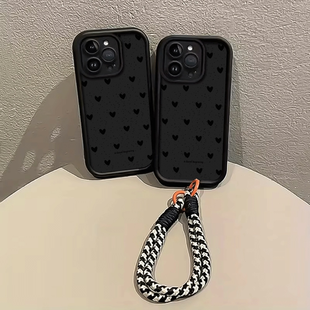 Ink Splattered Black Heart Han - Phone Cases With Straps 评论和价格